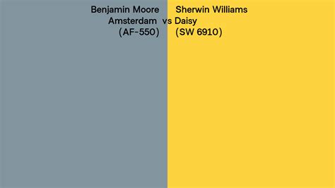 Benjamin Moore Amsterdam Af 550 Vs Sherwin Williams Daisy Sw 6910