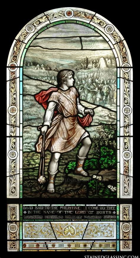 Faithful David Religious Stained Glass Window