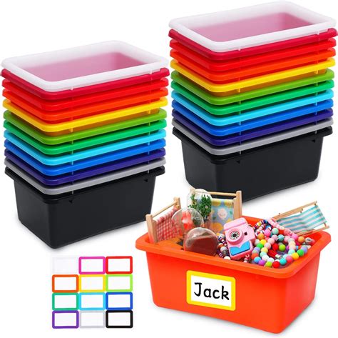 Amazon Hoolerry 24 Pcs Plastic Cubby Storage Bins Classroom Cubby