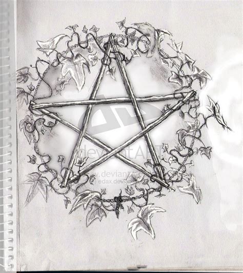 Pentacle With Ivy By Edax On Deviantart Pentagram Tattoo Pentacle