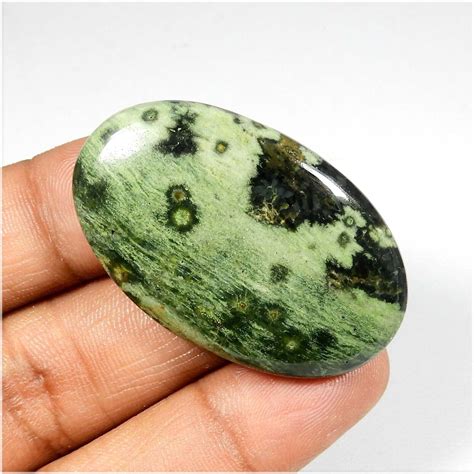 Cabochon Ovale En Jaspe Océan Vert Pierre Précieuse Naturelle Loose 63