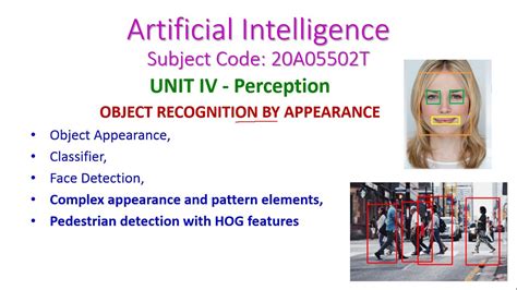 OBJECT RECOGNITION BY APPEARANCE Artificial Intelligence 20A05502T Unit