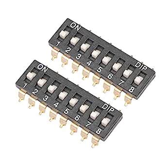 Uxcell 2 Pcs Black Surface Mounted Devices DIP Switch 1 8 Positions 2