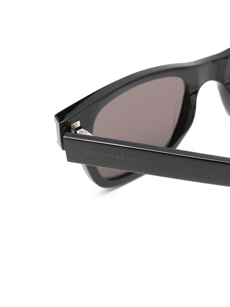 Saint Laurent Square Frame Sunglasses In Black Modesens