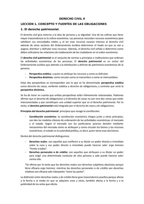 Derecho Civil Ii Apuntes 1 4 Derecho Civil Ii LecciÓn 1 Concepto Y