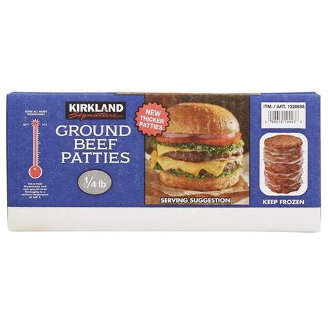 Kirkland Signature Ground Beef Patties 0 25 Lb Instacart