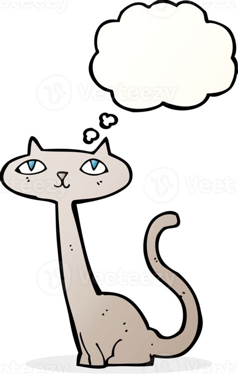 Cartoon Cat With Thought Bubble Png