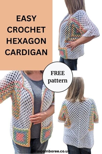 Hexagon Cardigan Pattern With Optional Pockets Jera S Jamboree