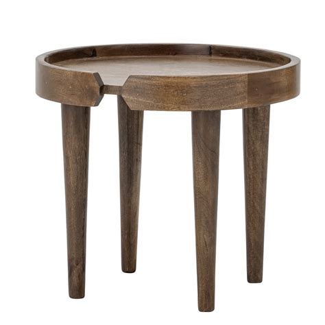 Bloomingville Table D Appoint Ronde Bois Fonce Hevea Fraser