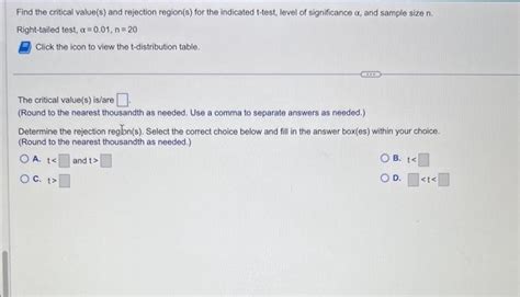 Solved Find The Critical Value S And Rejection Region S Chegg