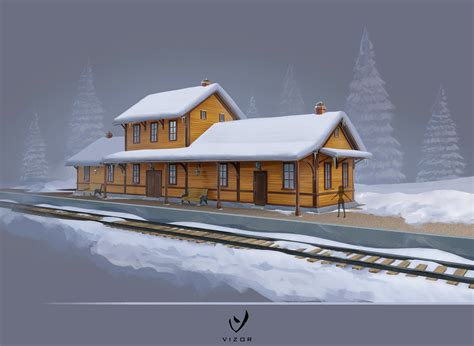 ArtStation - Old railroad station (2021)