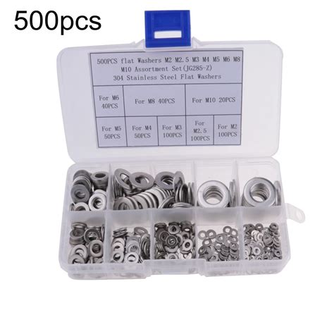 500pcs M2 M2 5 M3 M4 M5 M6 M8 M10 Hardware Stainless Steel Flat Washer