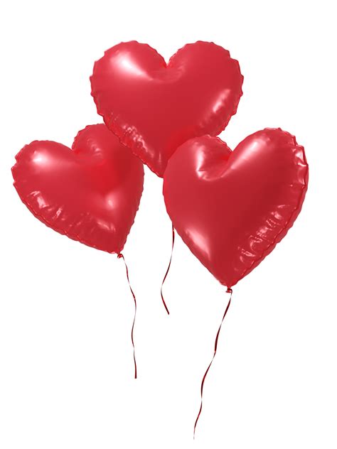 Red Heart Shaped Balloon With Ribbon 15215058 Png