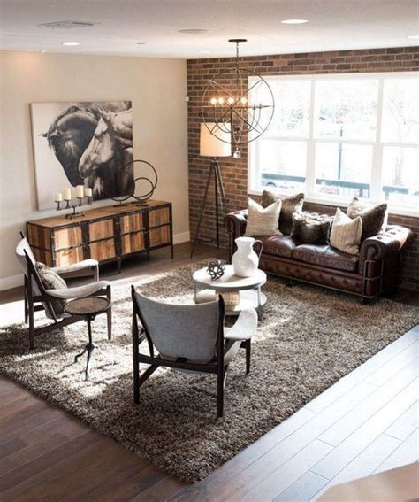 wonderful industrial rustic living room decoration ideas