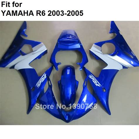 Abs Plastic Fairing For Yamaha Fairings Yzfr6 2003 2004 2005 Blue White Bodywork Parts Fairing