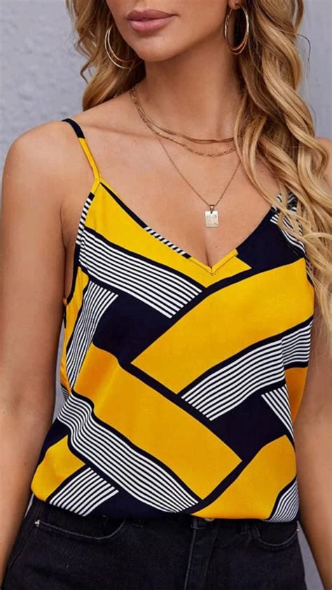 Block Stripe Cami Top Striped Cami Tops Cami Tops Tops