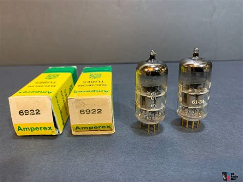 Pair Of Amperex Pq 6922 E88cc Gold Pin Vacuum Tubes Matched For Sale