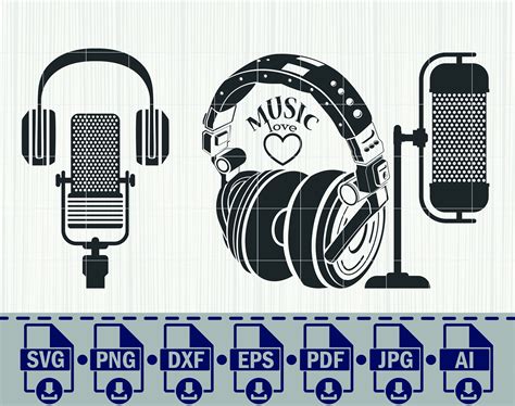 Microphone Svg File Music Svg Microphone Cut File Microphone Clipart