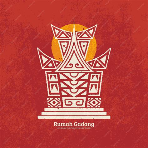 Premium Vector Rumah Gadang West Sumatra Traditional House Icon