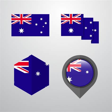 Australia flag design set vector 14289784 Vector Art at Vecteezy