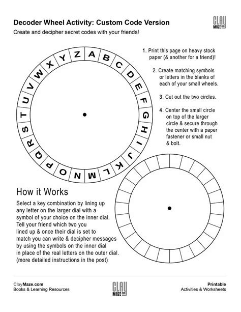 Printable Cipher Wheel