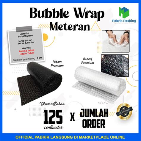 Jual Bubble Wrap Roll Meteran M X Jumlah Order Hitam Putih Buble