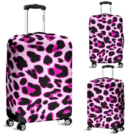 Pink Leopard Print Luggage Cover Protector Jorjune