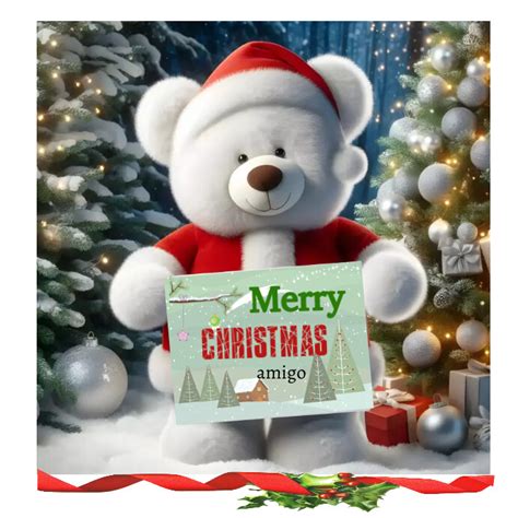 Plantilla De Merry Christmas Teddy Bear Post Postermywall