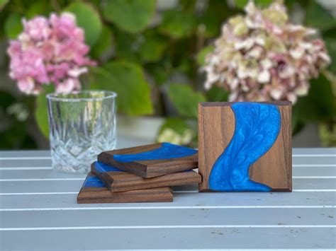 Handcrafted Wooden Coasters Epoxy Resin Coasters Stylish - Etsy