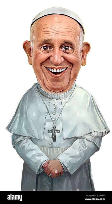 Pope Francis Jorge Mario Bergoglio Caricature Face Comic Cartoon