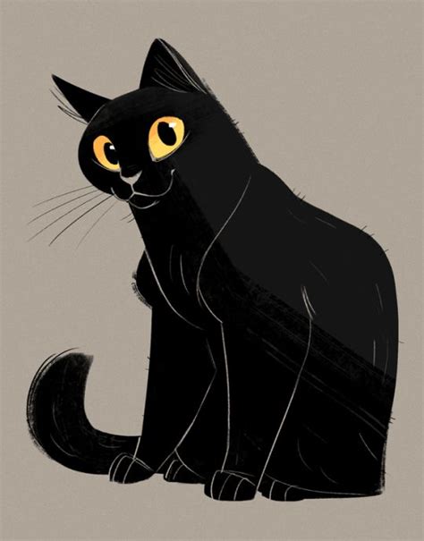 Pin By Merle Jensen On Cat Illustrations In 2020 Black Cat Drawing Cat Art Cat Character