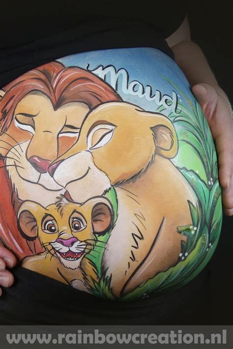 Bellypaint Simba Leeuwenkoning Lion King Belly Painting Pregnant