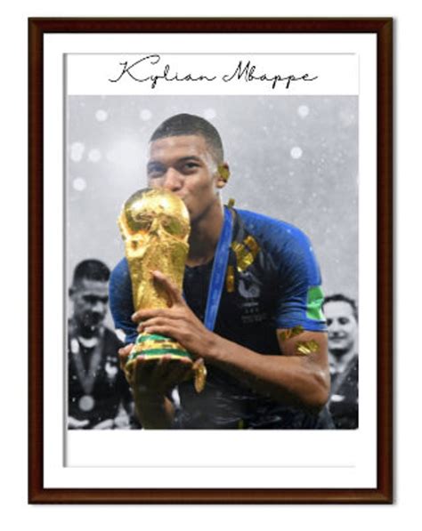 Kylian Mbappe Poster For Birtday Gift Soccer Wall Art Printable Psg