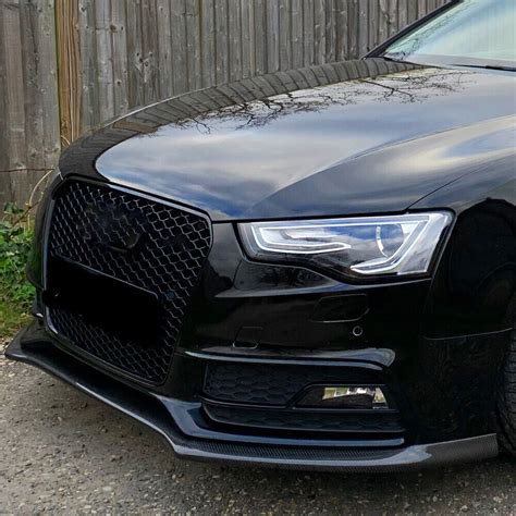 For 2013 17 Audi S5 SLINE B8 5 Coupe Real Carbon Fiber Front Bumper Lip