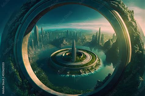 The Lost City Of Atlantis Concentric Circle Emerald Moats Marble And