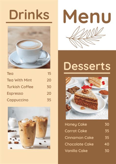 Coffee Shop Menu List Design Talk