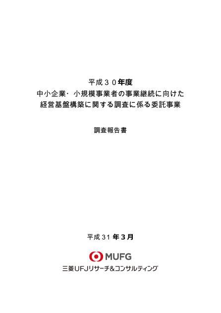 平成30年度中小企業・小規模事業者の事業継続に向けた経営基盤構築に関する調査に係る委託事業調査報告書 Government Report Hub