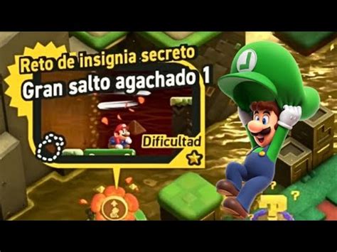 RETO De INSIGNIA SECRETO Gran Salto Agachado 1 Super Mario Bros Wonder