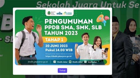 Cek Pengumuman PPDB Jabar 2023 SMA SMK SLB Tahap 1 Akses Link Disdik