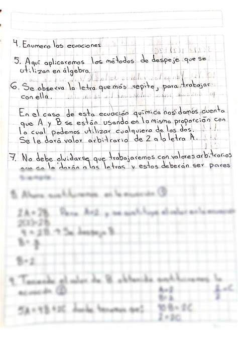 SOLUTION Pasos Para Balancear Una Ecuacion Con Metodo Algebraico