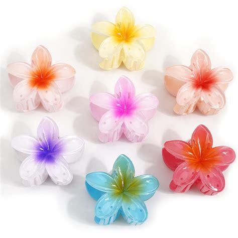 Amazon Pcs Hawaiian Claw Clips For Thick Hair Flower Hair Clips