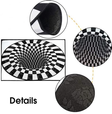 Tapis Rond Illusion Optique D Cm Wenomall