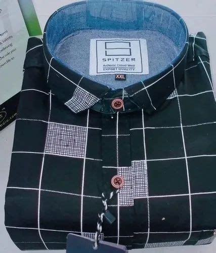 Spitzer Collar Neck Mens Cotton Check Shirt Machine Wash At Rs 350 In