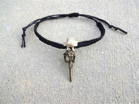 Raccoon Vertebrae Macrame Bracelet Protection Gothic Bracelet Mens
