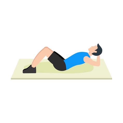 Man Doing Sit Up Exercise For Abdominal Muscles Vector Young Boy