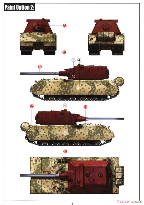 Pz Kpfw VIII Maus II German Super Heavy Tank Plastic Model Color4