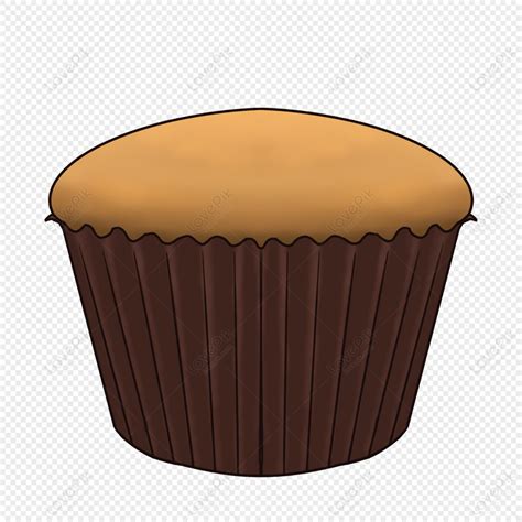 Hand Painted Cupcakes Brown Gold Dark Light Brown Cake PNG White