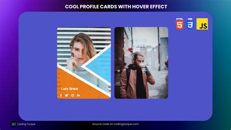 Profile Cards With Hover Effect Using Html And Css Coding Torque