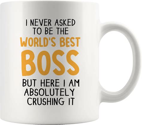 Amazon BLUE RIBBON I NEVER ASKED TO BE THE WORLDS BEST BOSS Coffee