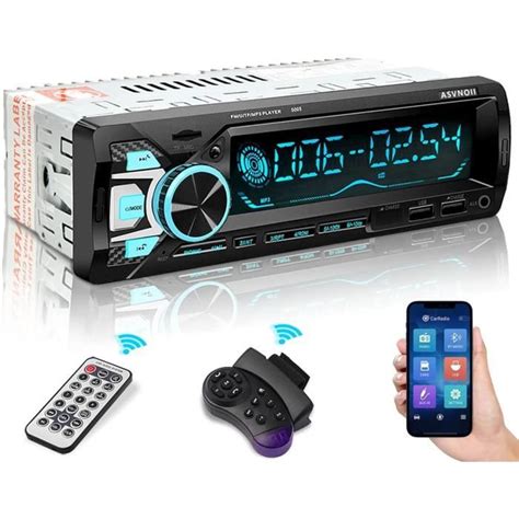 Autoradio Bluetooth 1 DIN Radio Voiture Récepteur avec Lecteur 2 USB